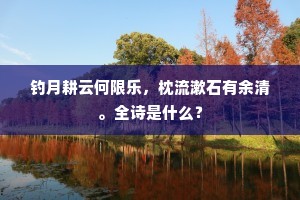 钓月耕云何限乐，枕流漱石有余清。全诗是什么？