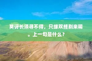 莫讶长须寻不得，只缘双鲤别来稀。上一句是什么？