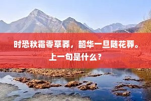 时恐秋霜零草莽，韶华一旦随花葬。上一句是什么？