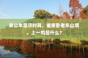谢公本是济时具，谁使卧老东山墩。上一句是什么？
