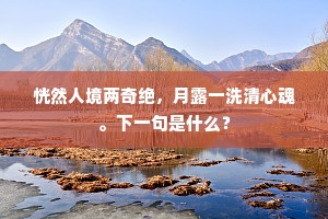 恍然人境两奇绝，月露一洗清心魂。下一句是什么？