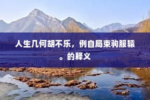 人生几何胡不乐，例自局束驹服辕。的释义