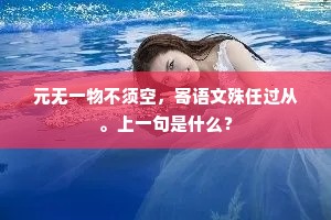 元无一物不须空，寄语文殊任过从。上一句是什么？