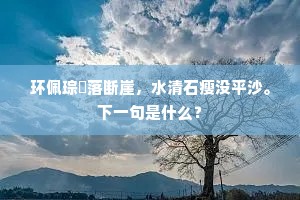 环佩琮琤落断崖，水清石瘦没平沙。下一句是什么？