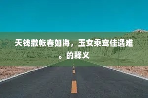 天钱撒帐春如海，玉女乘鸾佳遇难。的释义