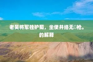 老吴将军独护蜀，坐使井络无欃枪。的解释