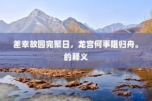 差幸故园完聚日，龙宫何事阻归舟。的释义