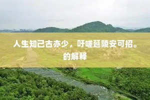 人生知己古亦少，吁嗟延陵安可招。的解释