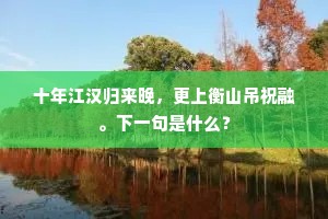 十年江汉归来晚，更上衡山吊祝融。下一句是什么？