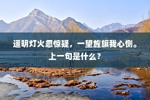 遥明灯火忽惊疑,一望旌旗我心恻。上一句是什么? 遥明灯火忽惊疑,一望旌旗我心恻。上一句是什么?