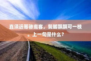 直须远寄骖鸾客，鬓脚飘飘可一枝。上一句是什么？