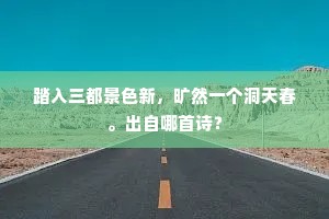 踏入三都景色新，旷然一个洞天春。出自哪首诗？