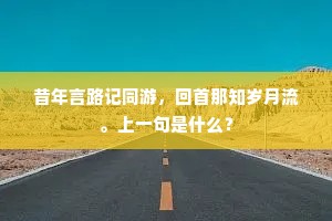 昔年言路记同游，回首那知岁月流。上一句是什么？