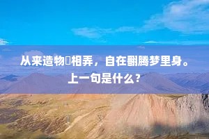 从来造物閒相弄，自在翻腾梦里身。上一句是什么？