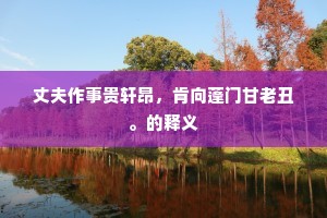 丈夫作事贵轩昂，肯向蓬门甘老丑。的释义