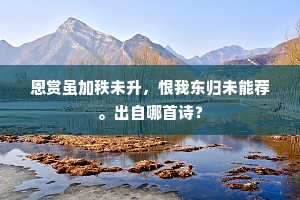 恩赏虽加秩未升,恨我东归未能荐。出自哪首诗? 恩赏虽加秩未升,恨我东归未能荐。出自哪首诗?
