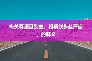 梅关尊酒且别去，相期联步趋严宸。的释义