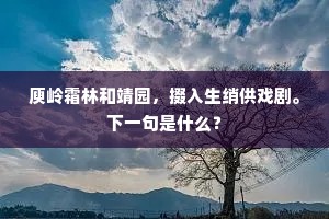 庾岭霜林和靖园，掇入生绡供戏剧。下一句是什么？