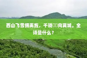 西山飞雪拥离旌,千骑駪駪向冀城。全诗是什么? 西山飞雪拥离旌,千骑駪駪向冀城。全诗是什么?