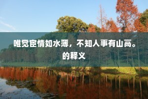 唯觉宦情如水薄，不知人事有山高。的释义