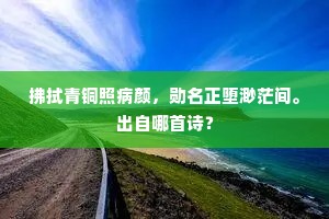 拂拭青铜照病颜，勋名正堕渺茫间。出自哪首诗？