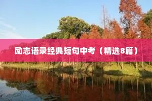 励志语录经典短句中考（精选8篇）