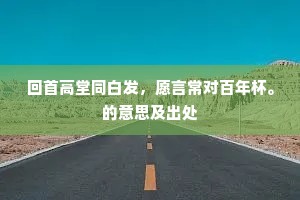 回首高堂同白发，愿言常对百年杯。的意思及出处