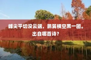 峰尖平切没云端，鹏翼横空黑一团。出自哪首诗？