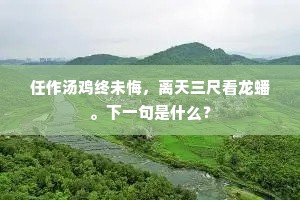 任作汤鸡终未悔，离天三尺看龙蟠。下一句是什么？
