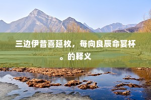 三边伊昔喜延枚，每向良辰命宴杯。的释义
