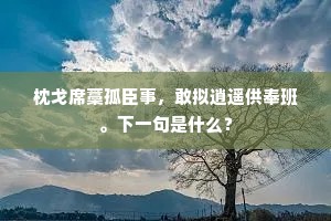 枕戈席藁孤臣事,敢拟逍遥供奉班。下一句是什么? 枕戈席藁孤臣事,敢拟逍遥供奉班。下一句是什么?