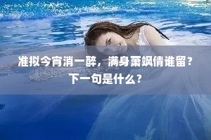 准拟今宵消一醉，满身萧飒倩谁留？下一句是什么？
