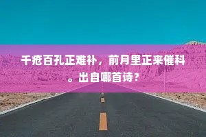 千疮百孔正难补，前月里正来催科。出自哪首诗？