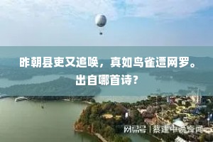 昨朝县吏又追唤，真如鸟雀遭网罗。出自哪首诗？