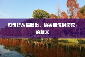 句句皆从痛肠出，语罢涕泣俱滂沱。的释义
