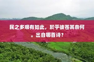 民之多艰有如此，於乎彼苍其奈何。出自哪首诗？