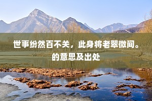 世事纷然百不关，此身将老翠微间。的意思及出处