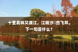 十里肩舆又渡江，江晴沙煖燕飞双。下一句是什么？