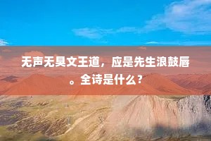 无声无臭文王道，应是先生浪鼓唇。全诗是什么？
