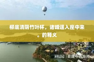 柳底清阴竹叶杯，诸峰遥入座中来。的释义