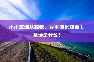 小小乾坤从翕张，复贯造化知雨旸。全诗是什么？