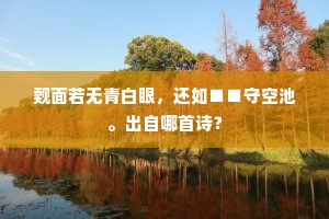觌面若无青白眼，还如■■守空池。出自哪首诗？