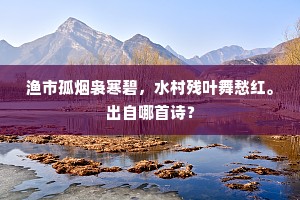 渔市孤烟袅寒碧，水村残叶舞愁红。出自哪首诗？