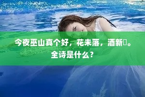 今夜巫山真个好，花未落，酒新篘。全诗是什么？