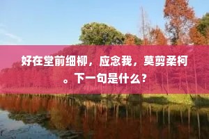 好在堂前细柳，应念我，莫剪柔柯。下一句是什么？