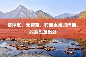 信浮沉，无管束，钓回乘月归湾曲。的意思及出处