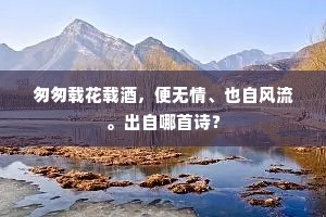 匆匆载花载酒，便无情、也自风流。出自哪首诗？