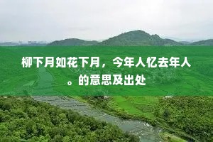 柳下月如花下月,今年人忆去年人。的意思及出处 柳下月如花下月,今年人忆去年人。的意思及出处