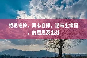 绝艳谁怜，真心自保，邈与尘缘隔。的意思及出处