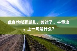此身恰似弄潮儿，曾过了、千重浪。上一句是什么？